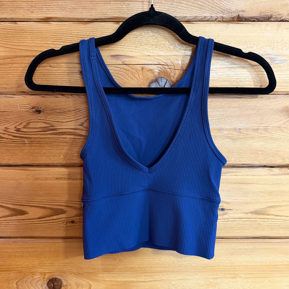 Lululemon Power Pivot Tank Top Ribbed Navy Blue